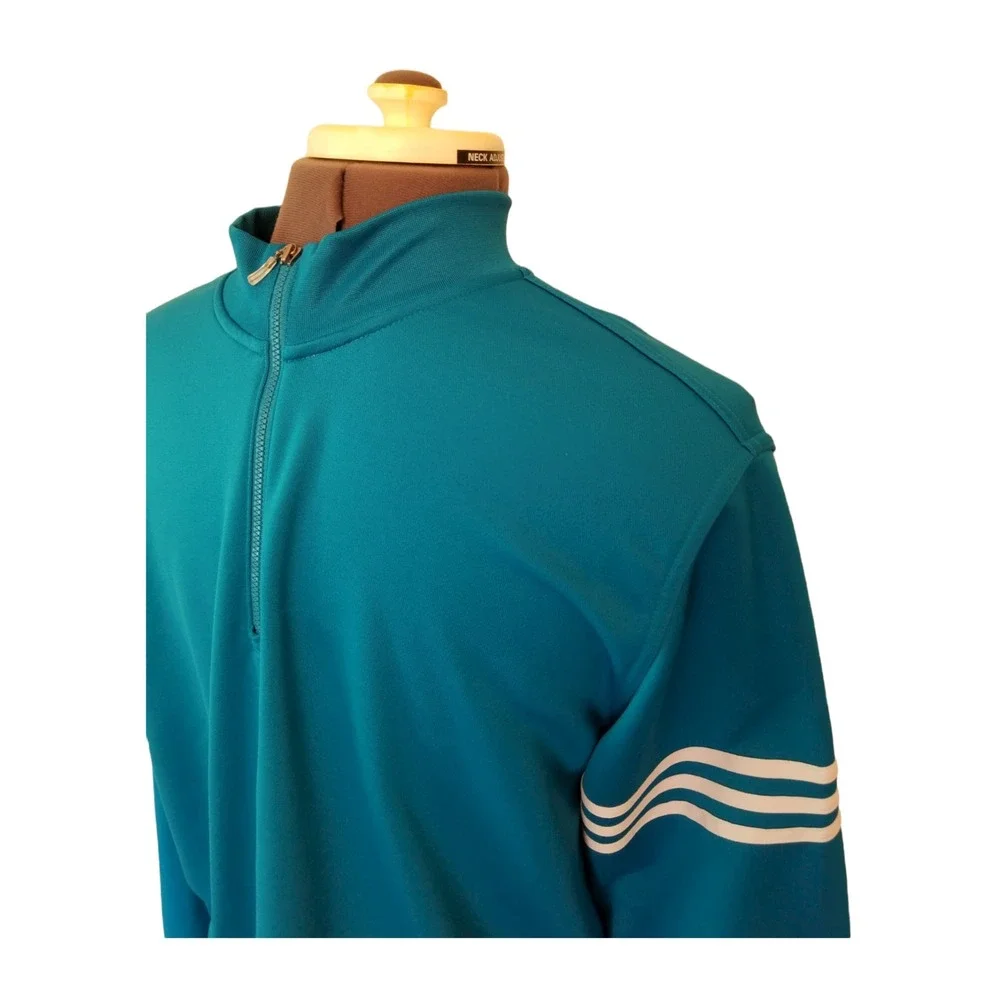 Adidas Golf Climalite Blue Pullover Sweater 1/4 Zip Size Men's L PIT TO PIT 24